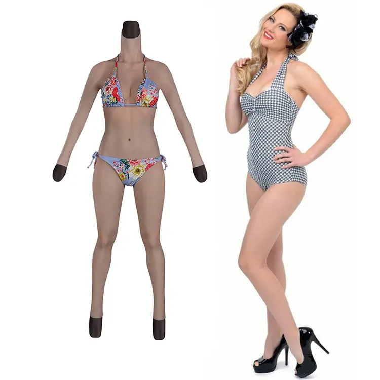 URCHOICE Fake Pussy Pants With Fake Boobs Silicone Breasts Plate Bodysuit With Vagina for crossdresser transgender cosplay