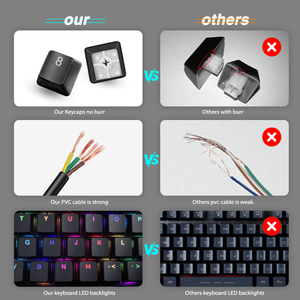 Interruptores de llave mecánicos híbridos, iluminación croma RGB personalizable, teclas iluminadas individualmente, Macro programable, teclado para videojuegos