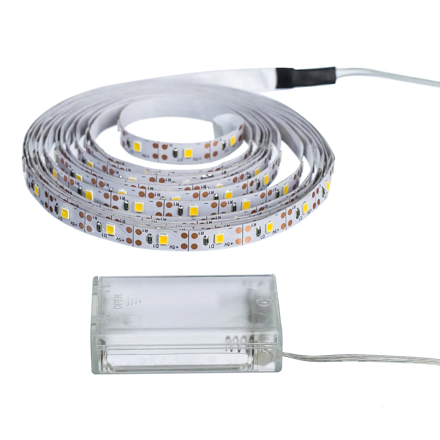 Fita de luz de led flexível 3xaa 2835smd dc4.5v, 1m, 2m, 3m, 4m e 5m, para tv e área de trabalho, luz de fundo de tela