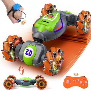 รถสตั๊นต์ RC ของเล่นเด็กผู้ชาย, ของเล่นเด็กอายุ6-8-12 4WD ควบคุมด้วยมือรีโมทบิดรถด้วยไฟ - Product Image 3
