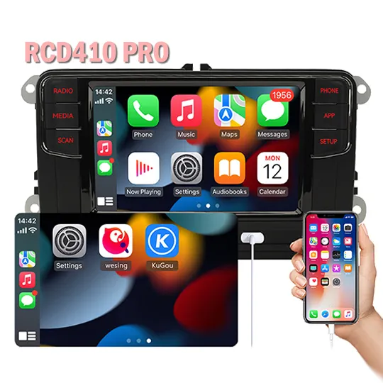 Para VW Golf 5 6 Jetta MK5 MK6 CC Tiguan Passat B6 B7 Polo Android auto Carplay estéreo RCD410 PRO Radio de coche