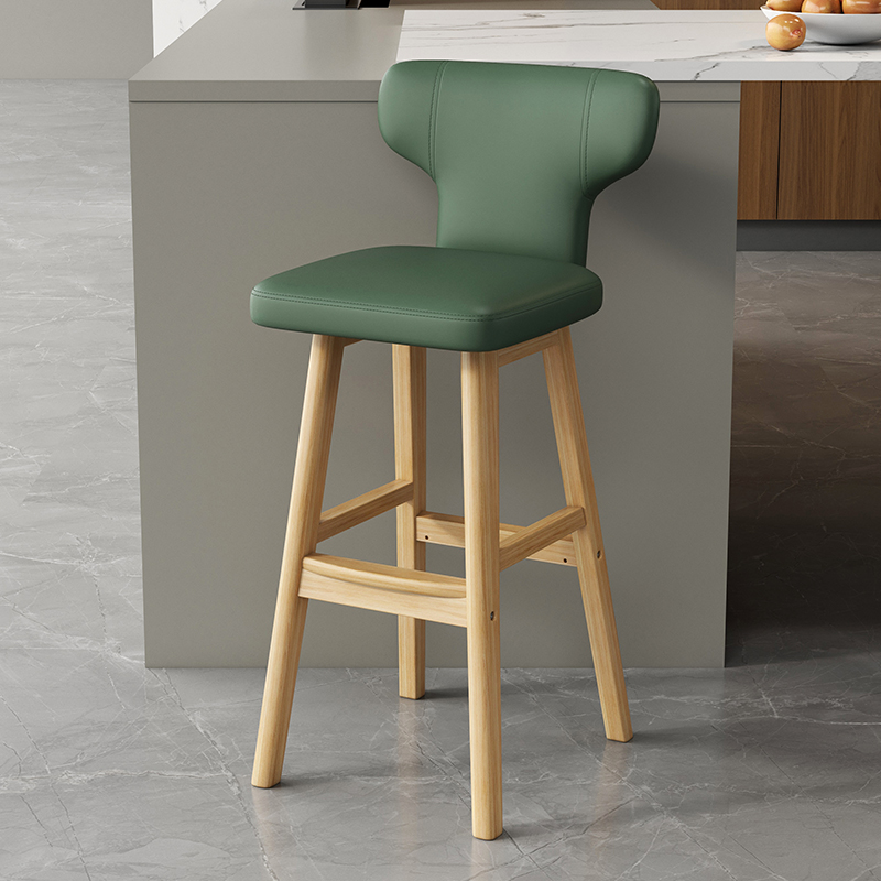 Original color wooden legs, dark green cat scratch leather