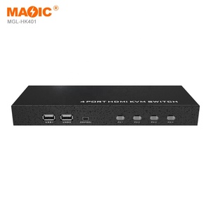 4k 60hz自动HDMI 2.0双屏KVM开关4进1出HDMI 2.0 KVM开关，带电缆桌面选择器 - Product Image 2