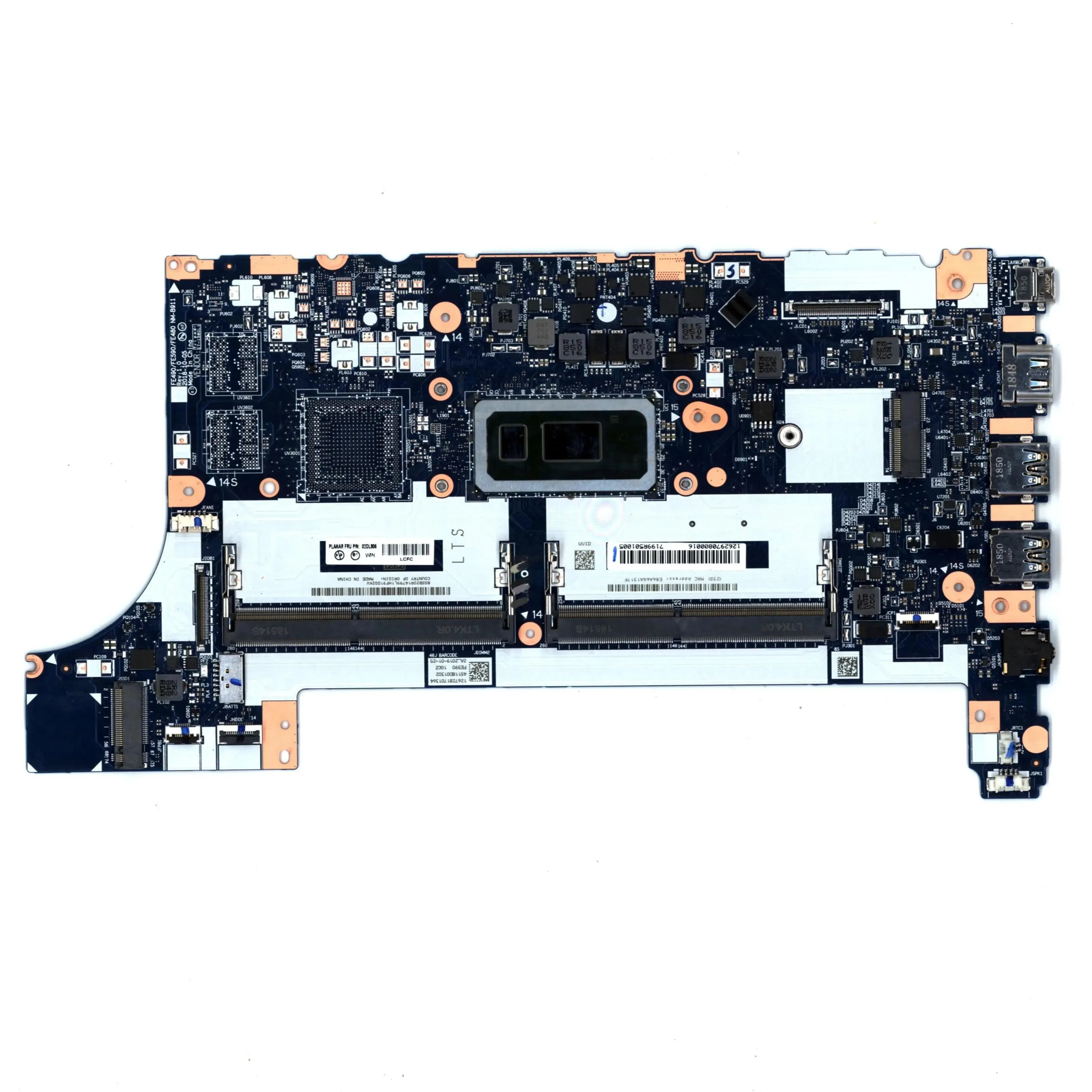 SN NM-B911 FRU PN 02DL785 CPU i37020U i58265U i78565U GPU AMD RX550x FE490 FE590 FE480 E490 E590 scheda madre ThinkPad per Laptop