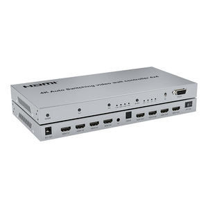 Controlador de pared de video de conmutación automática HD4x4 4K 30Hz con 4 entradas y 4 salidas RS232 3,5mm Salida óptica de audio 4K Accesorio de audio y video