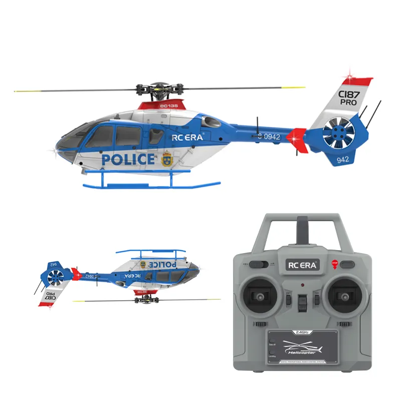 EC135 One Key Vuelo invertido 3D Flying Flujo óptico Sin escobillas 6CH Gyro Modelo Helicóptero