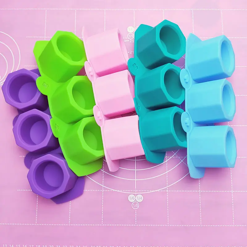 Cup Shape Ice Maker Lebensmittel Grade 3 Cavity Silicon Ice Cube Form Kerzenhalter Behälter Silikon Mulds