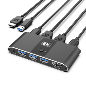 USB 3.0 HDMI <strong>KVM</strong> <strong>Switch</strong> <strong>1</strong>.4 for <strong>2</strong> Computers with 8K HDMI Video 5Gbps USB Ports <strong>Switch</strong>