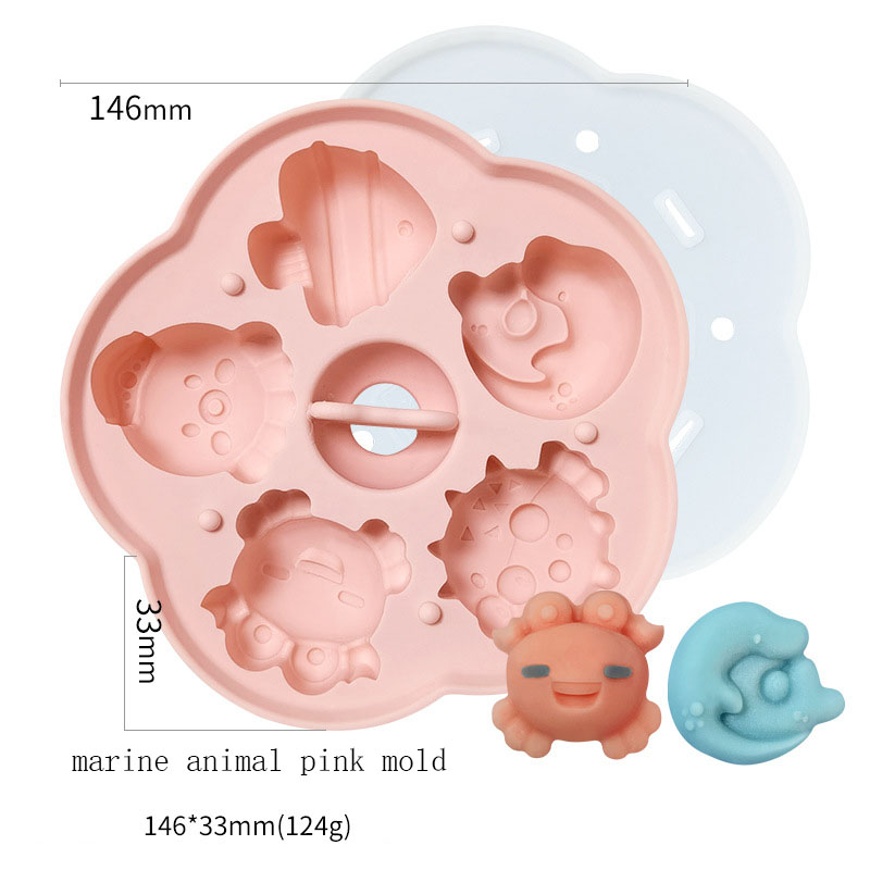 D5066-6 animal marin moule rose