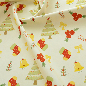 Patrón de flores de árbol de Navidad 100% lienzo de algodón Impresión digital Vestido de alta calidad Almohada Sofá mantel - Product Image 4