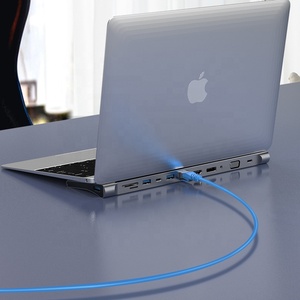 12 In 1 usb-c Hub ile ekran bağlantı noktası 8K Hdtv tip C istasyonu yerleştirme standı gri Dp mst Hub çift ekran tipi C Hub üçlü ekran - Product Image 2