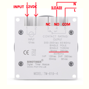 7 giorni settimanale programmabile Timer digitale 1NO + 1NC uscita senza Volt 16A relè con TM619-4 di copertura antipolvere - Product Image 5