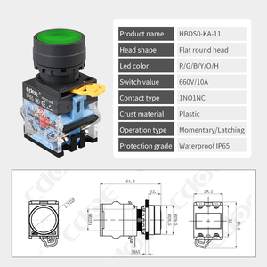 Momentary <strong>Push</strong> Switch 22mm Black <strong>Custom</strong> Arrow Head Stop <strong>Button</strong> for <strong>Start</strong> Stop Machine - Product Image 4