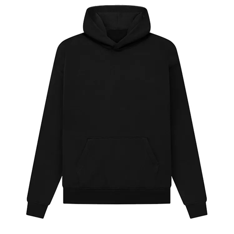 Özel Logo tasarım asit yıkama puf baskı % 100% pamuk erkekler's düz boyutu üzerinde Hoodies kırpılmış kazak şartları Hoodies