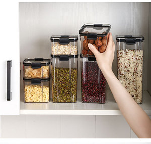 Juego de contenedores de almacenamiento apilables de grado alimenticio con tapas de sellado herméticas