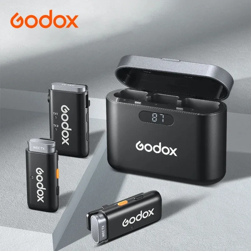 Godox Wec Kit1 Kit2 2.4G Mini Draadloze Reversmicrofoon Met Oplaadcase Voor Smartphone Camera Podcast Interview Youtube