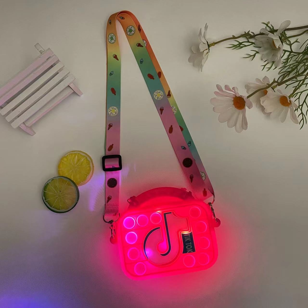 Borsa LED rosso rosato