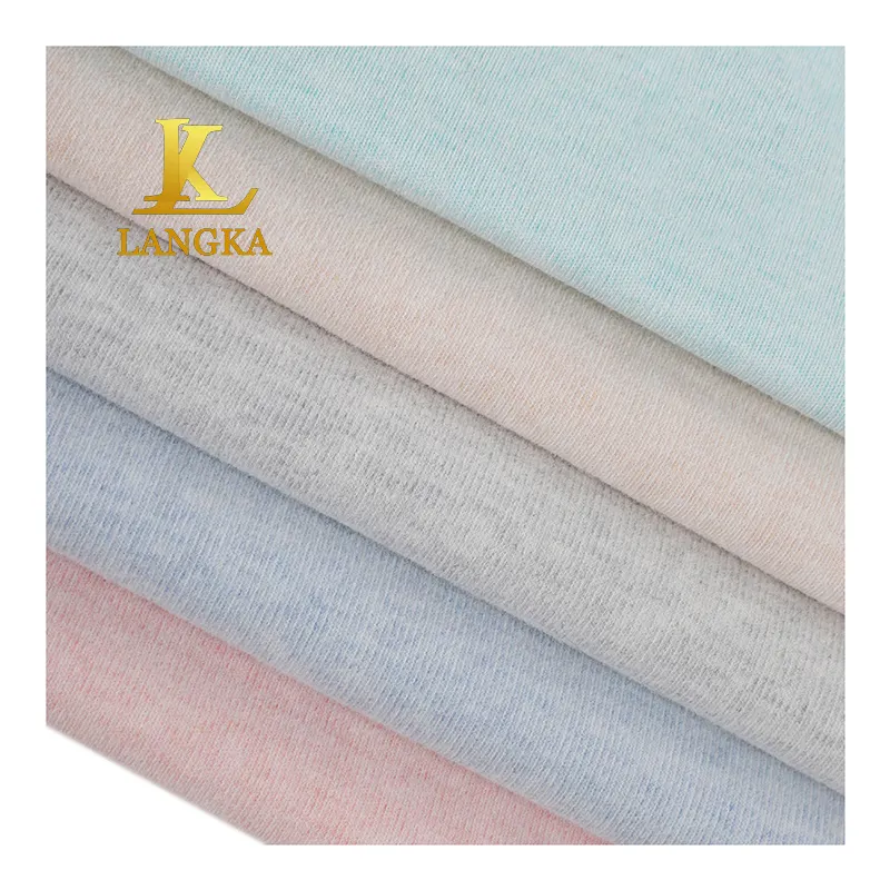 Langka tessuto a costine in cotone 95 elastan 5 jersey knitweart tessuto antibatterico elasticizzato a costine tessuto a costine modale
