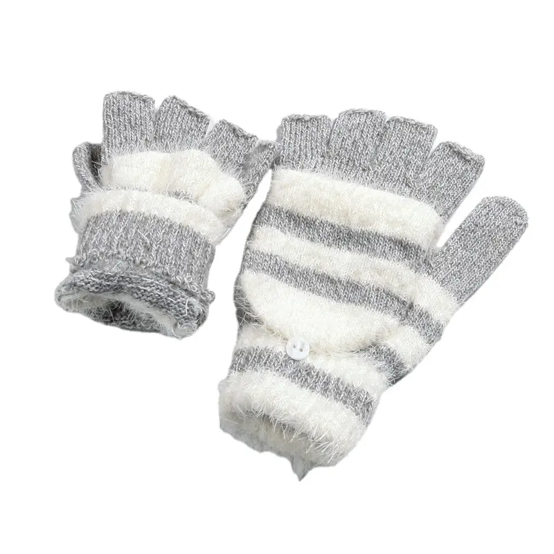 Зимние перчатки для влюбленных парные двухцелевые шерстяные флип-перчатки для пар вязаные теплые перчатки для студентов для письма