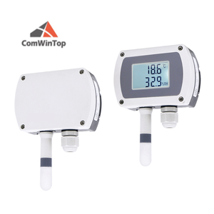 Sensor transmisor de humedad y temperatura del aire RS485 de 4-20mA, montado en la pared, con pantalla de instalación de pista - Product Image 1
