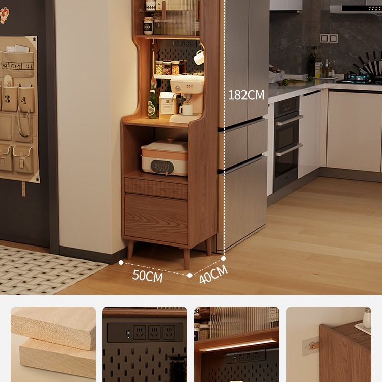 Solid wood - Walnut color - 50cm