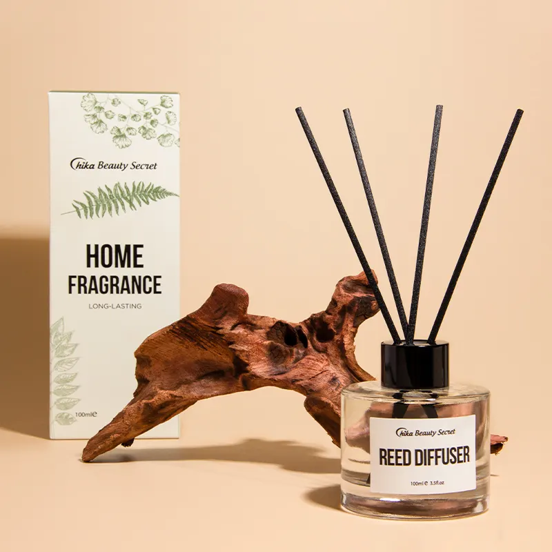 Difusor de caña de aceite esencial natural de fragancia de perfume para el hogar de 100ml con barra de aroma
