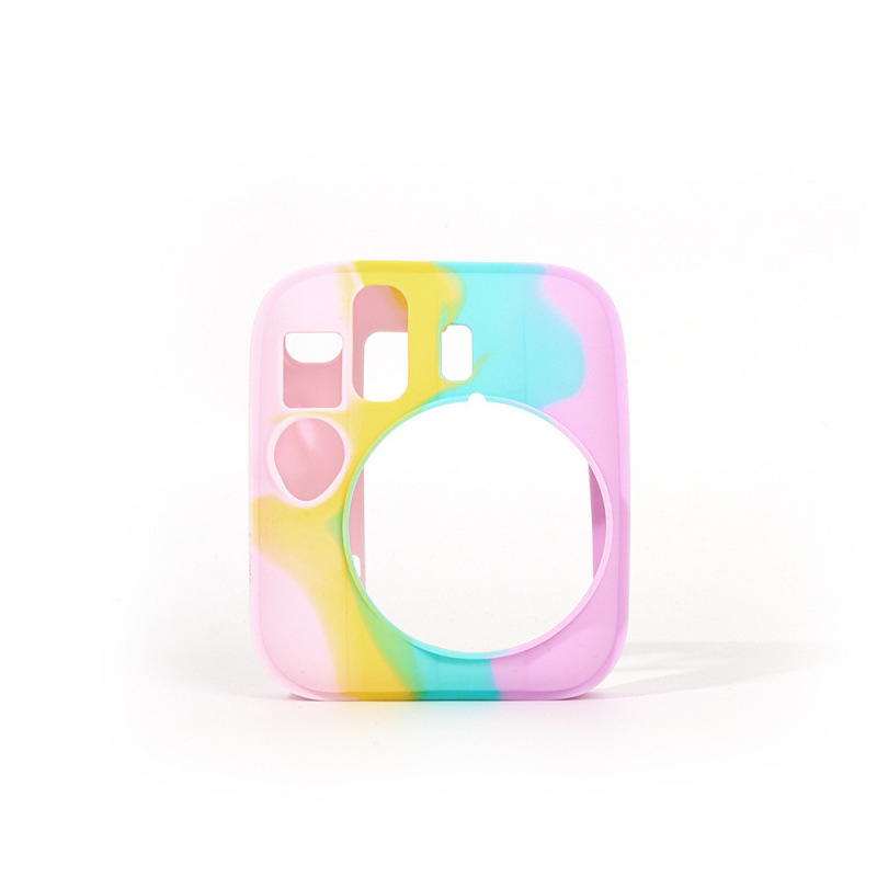 Mini13 - Housse en silicone - Rose, jaune, bleu, violet - Sac à chaîne avec clip