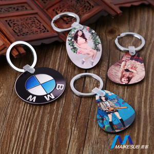 Lilangda 2022 סובלימציה ריק Keychain MDF מחזיקי מפתחות קישוט תג סט עם <span class=keywords><strong>2</strong></span> אינץ חום העברת Keychain החסר מפתח טבעות