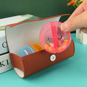 Pill Box <strong>2</strong> <strong>Times</strong> a Day Weekly Pill Organizer AM PM with <strong>7</strong> Daily Pocket Case Black Storage Box Easy Open Plastic Capsule Pill Box - Product Image 6