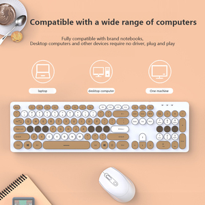 Punk Gaming Slim Wireless <strong>Keyboard</strong> and Mouse Set Silent <strong>Computer</strong> Notebook Accessory with Office Features for Girls - Product Image 2