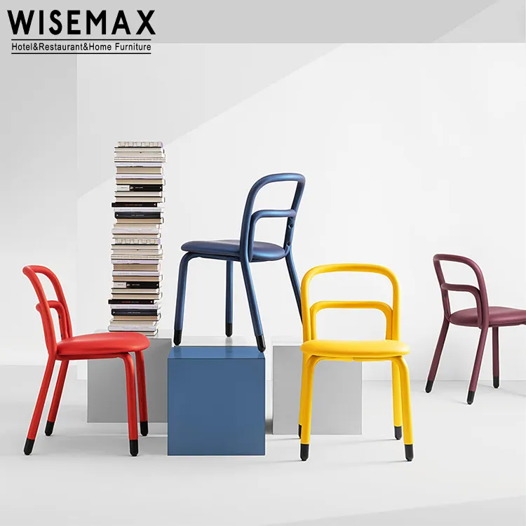 Wisemax cadeira de metal para móveis, estrutura minimalista em tecido veludo para sala de estar, cadeiras duráveis