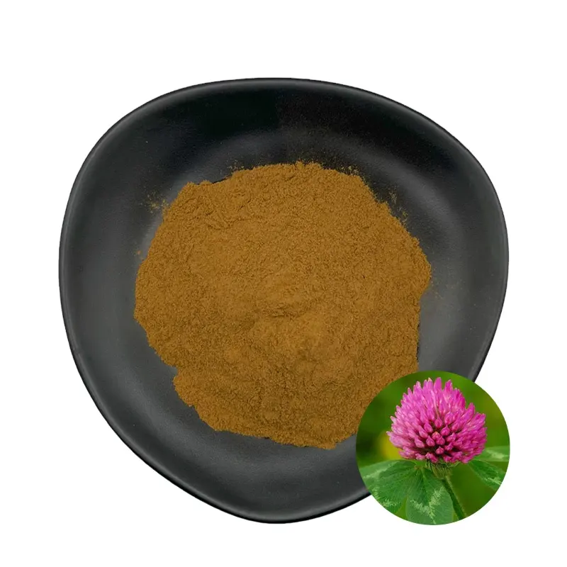 สารสกัดจาก Trifolium Pratense คุณภาพสูงบริสุทธิ์ 100% ผงสารสกัดจากโคลเวอร์แดง 8% 2.5% ไอโซฟลาโฟนสําหรับอาหารเสริม