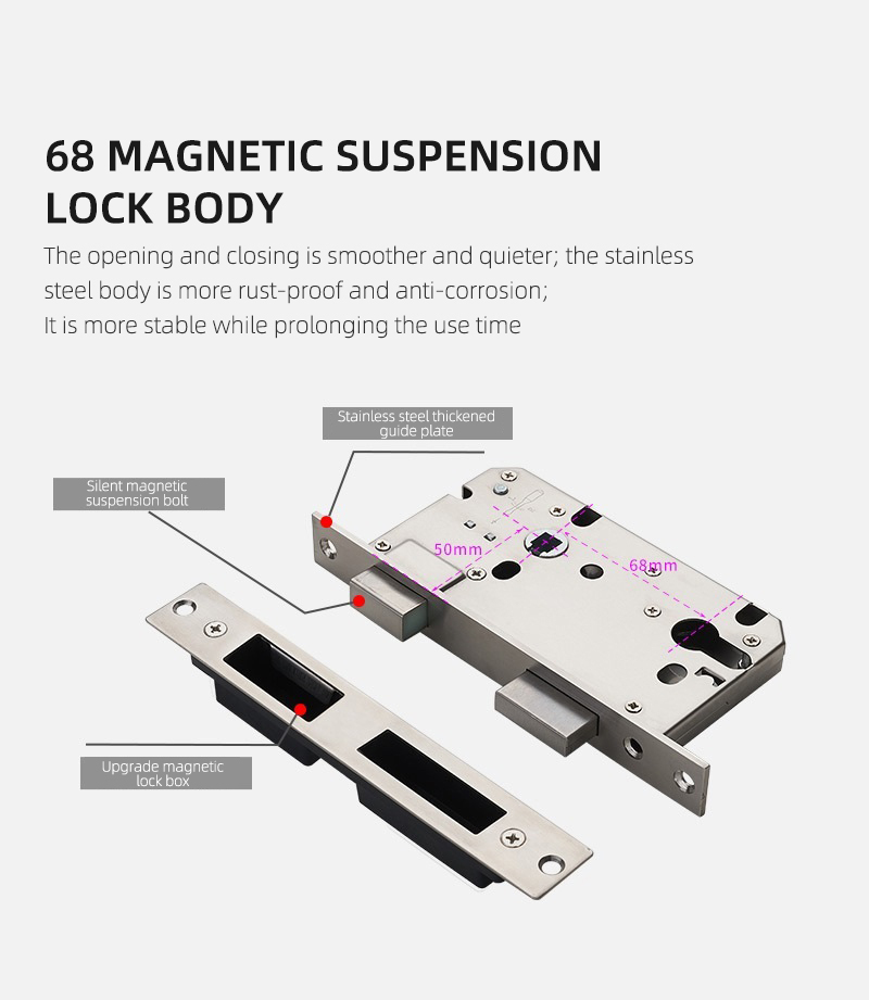 New Italy Hot Sale Hotel Room Design Zinc Alloy Gold Lever Door Handle Mortise Door Lock