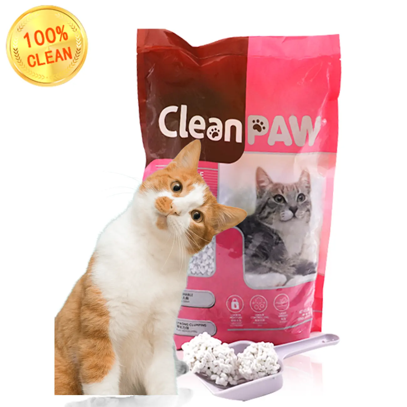 Producto para mascotas, libre de polvo, respetuoso con el medio ambiente, papel de aglomeración fuerte, arena para gatos