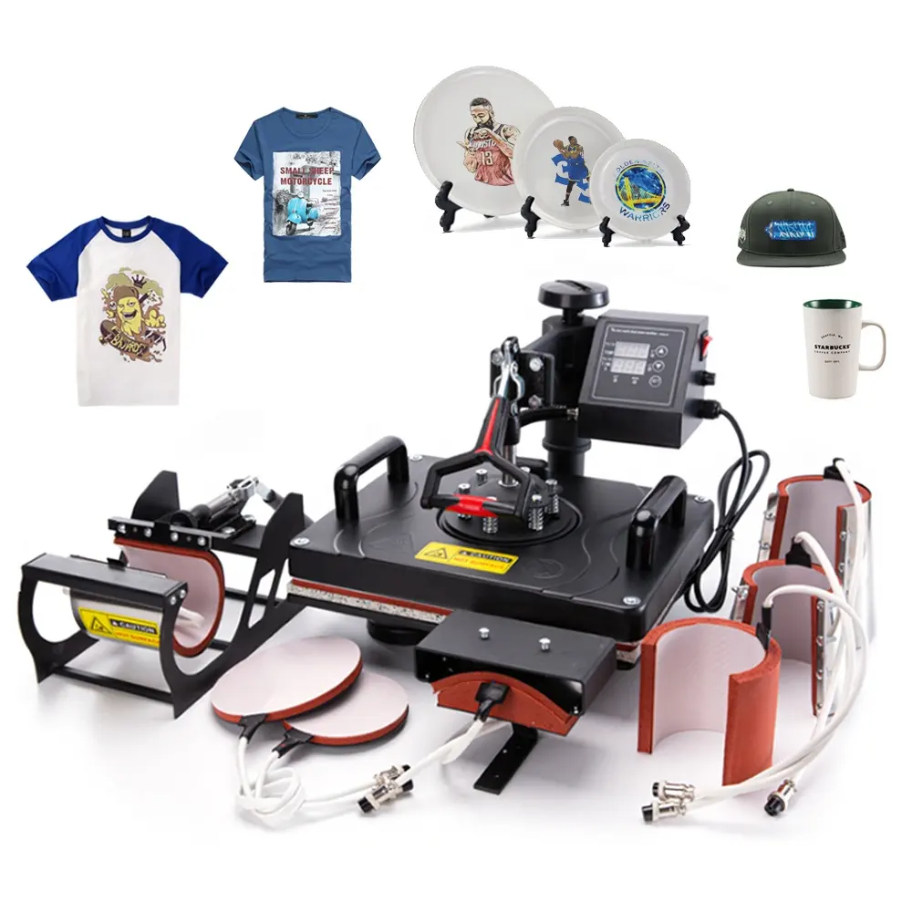 12X15 Sublimatie Combo Transfer Printen 8 In 1 Multifunctionele Warmte Persmachine 29X38 T-shirt mok Warmte Pers Machine