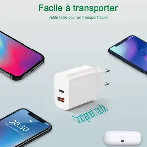 PD 20W อะแดปเตอร์ไฟแบบคู่ USB C ที่ชาร์จโทรศัพท์ QC 3.0 45W - Product Image 6