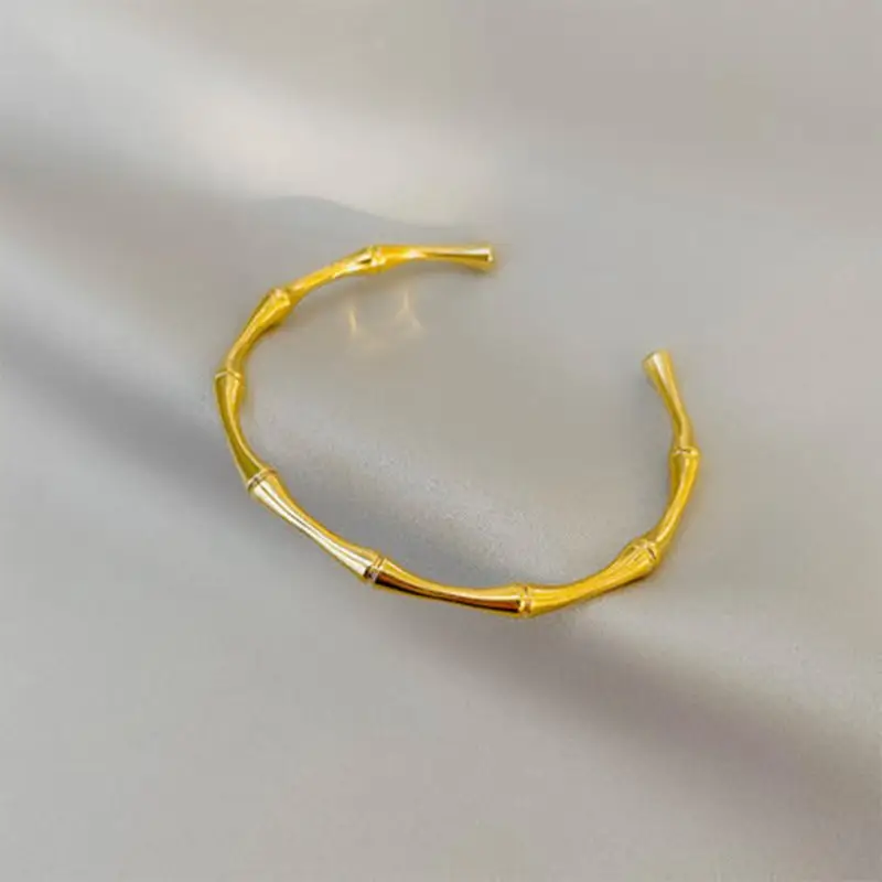 SC vendita calda unico braccialetto di bambù semplice Trendy bambù apertura comune braccialetto minimalista gioielli braccialetto per le donne