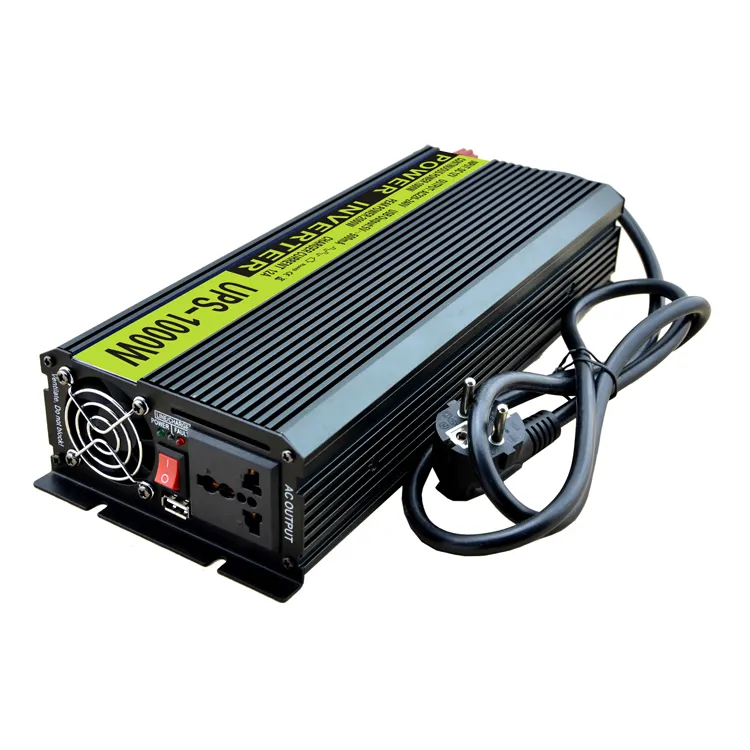 Hanfong 1KW comutador automático 12V/220V UPS Inversor com carregador de bateria para luzes TV Motores Elétricos Computadores Geladeira Ect