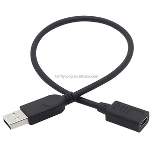 สาย2.0 USB ตัวผู้เป็นตัวเมียชนิด C สายอะแดปเตอร์ USB ไปยัง USB C สำหรับพีซีมือถือแท็บเล็ตสายชาร์จข้อมูล25ซม. - Product Image 3