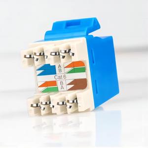 Utp Ftp Cat3 Cat5e Cat6 Cat7 Cat8模块化Rj45梯形插孔和配线架180度，Rj45 Cat6无齿梯形插孔 - Product Image 3