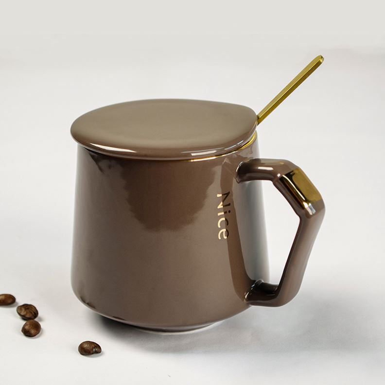 Zogifts Custom Logo Cute Couple Ceramic Travel <strong>Lovely</strong> Coffee Mugs <strong>Cup</strong> With Lid Spoon in Box for Valentine's Day Mug Set Gift - Product Image 3