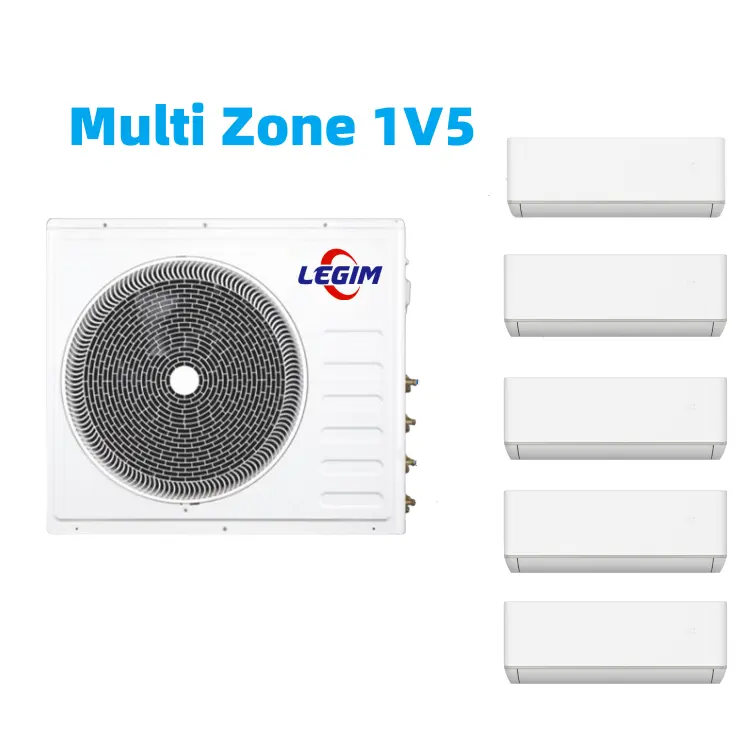 Smart Multi Zone System Air Conditioners Cool and Heat Multi Room Inverter Air Conditioner 2,3,4,5 Zone Split AC Unit