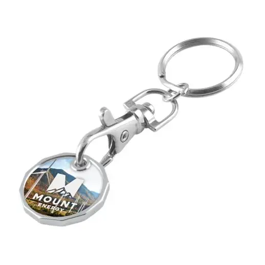 Custom Epoxy Coin Holder Keychain Shopping Trolley Coin For Supermarket Key Holder