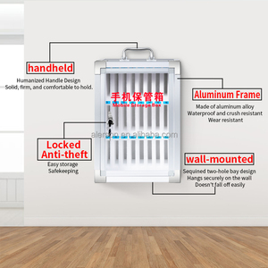 Tùy chỉnh trong suốt có thể khóa điện thoại di động lưu trữ hộp nhôm 12/24/36 di động vị trí với xử lý và tường khóa - Product Image 4