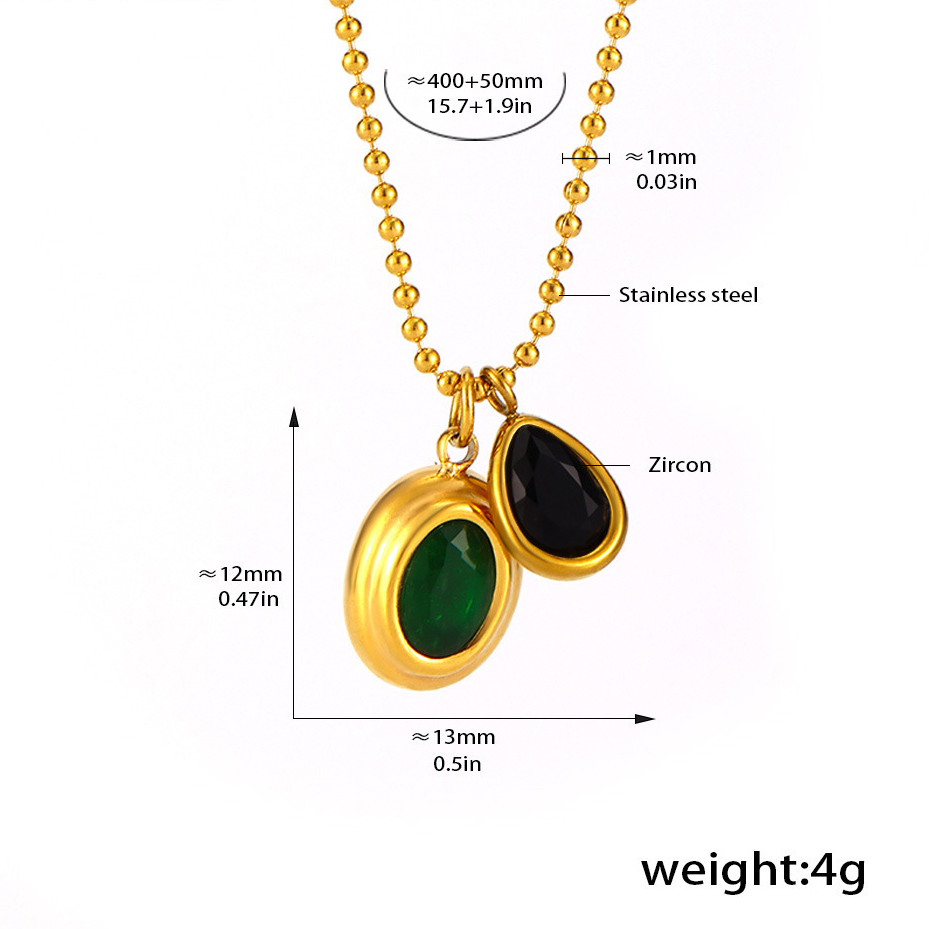 Two Pendants - Gold/Green/Black