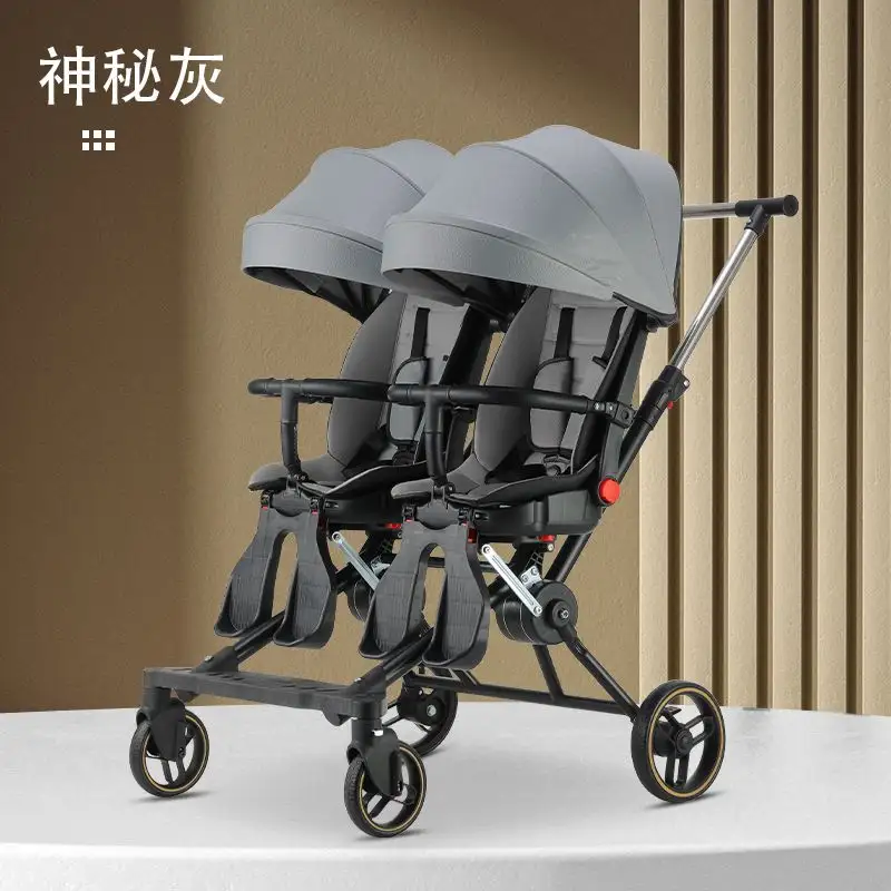 Sıcak satış katlanır bebek arabası kolay katlanabilir taşınabilir bebek arabası ayarlanabilir bebek ikiz arabasından