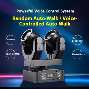 ไฟ LEDKTV แบบสองหัวขนาดเล็ก พร้อมตัวส่งแสง RGBW ลำแสงเลเซอร์แบบหมุนได้ สร้างบรรยากาศ <span class=keywords><strong>DMX512</strong></span> ควบคุมด้วยเสียงและรีโมท - Product Image 6