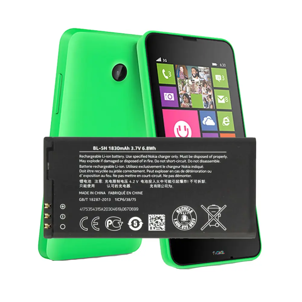 Новый BL-5H замены батареи телефона для Nokia Lumia 630 635 636 638 1830 мАч абсолютно новый 0 цикл