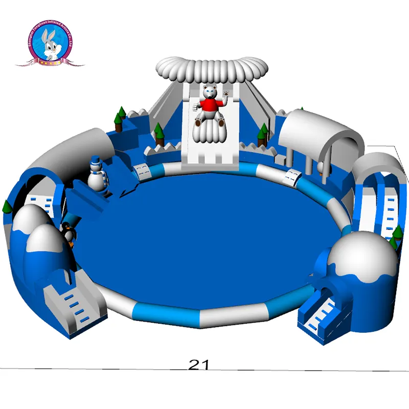 陸上ウォーターパークアミューズメントウォーターパークビジネスウォーターパークでインフレータブル