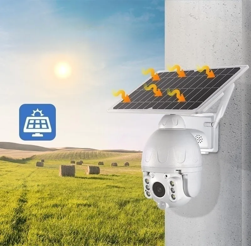 Pannello solare telecamera di sicurezza IP wireless Pan tilt 4G SIM PIR telecamere intelligenti per interni ed esterni ad energia solare